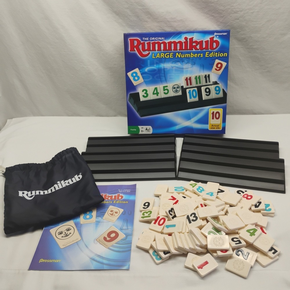 Pressman Rummikub Large Number Edition Family Board Game 2012 Complete